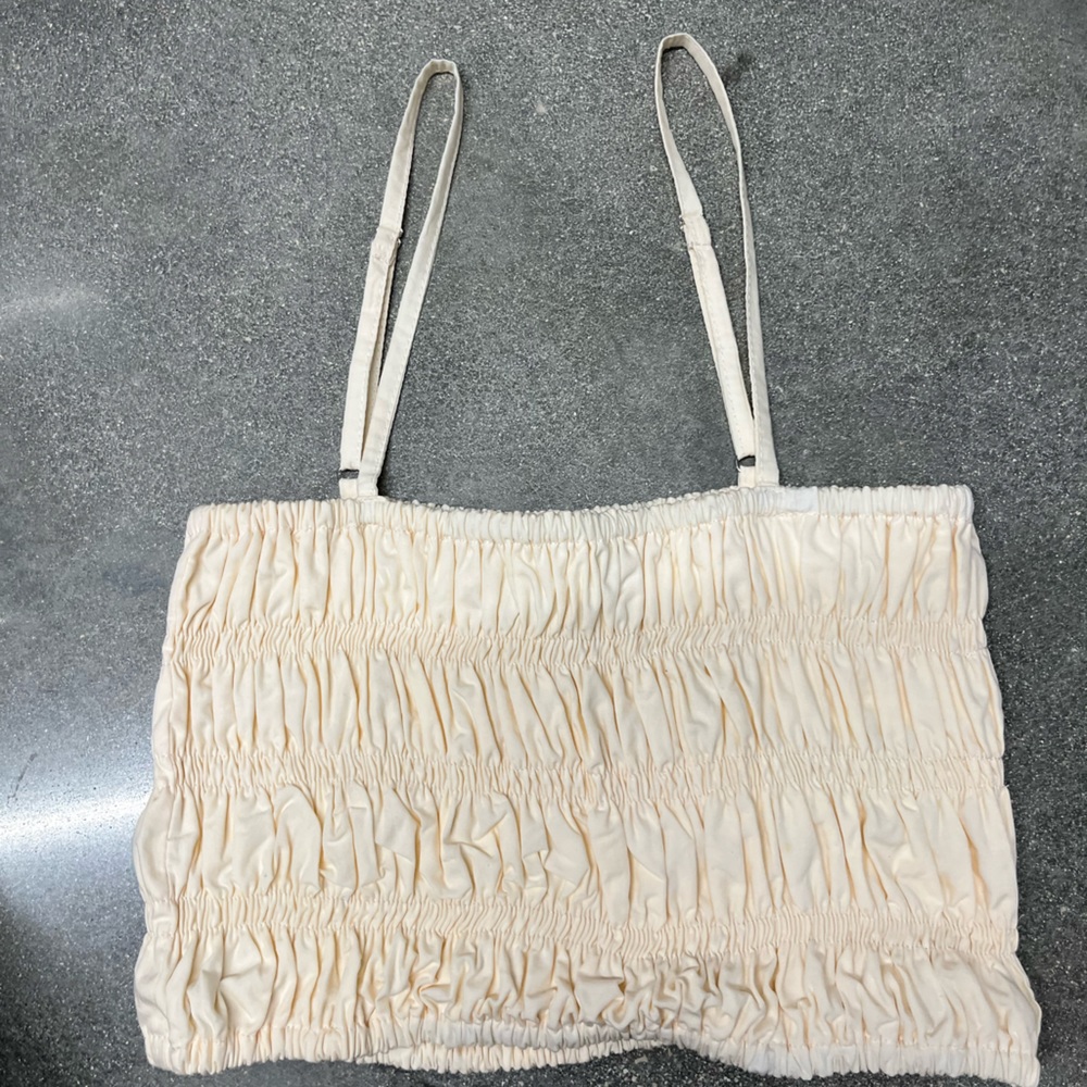 Faithful the brand size m ivory cream only used 1 scrunch top